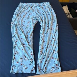 Light Blue Cartoon Print Pajama Pants